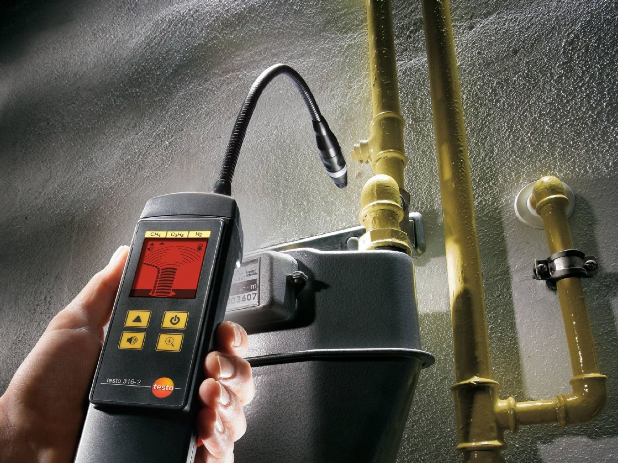 Inspección y detección de fuga de gas